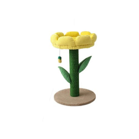 Catio Yellow Camelia Flower Cat Scratching Tree