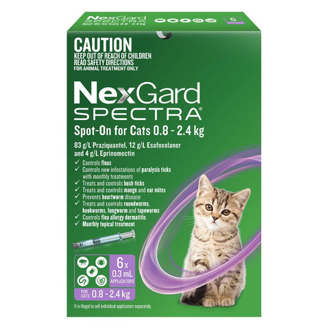 Nexgard Spectra Spot-On For Cats 0.8 - 2.4 KG