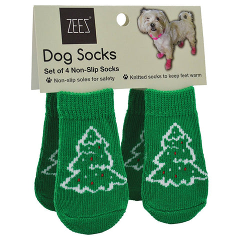 Zeez Non-Slip Pet Socks Christmas Tree