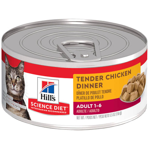 Upmarket Pets | Hills Science Diet Cat Adult Tender Chicken Dinners Can 156g