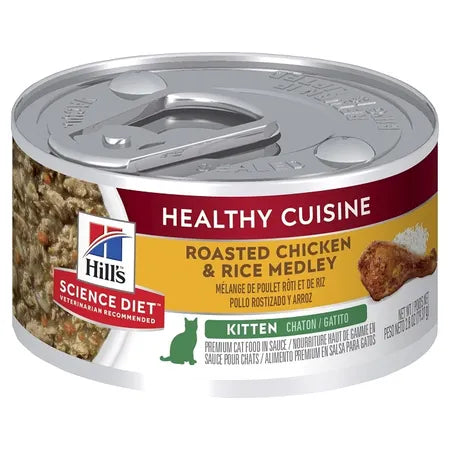 Hills Science Diet Kitten Healthy Cuisine Chicken & Rice Medley Canned Cat Food 79g