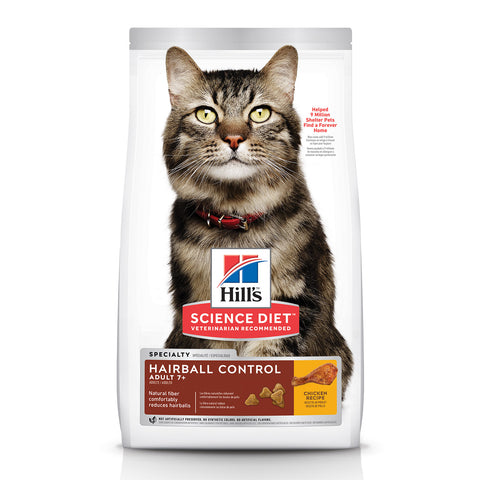 Upmarket Pets | Hills Science Diet Cat Adult 7+ Hairball Control Senior Dry Cat Food