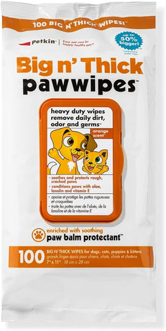 Petkin Big N Thick Paw Wipes 100pk