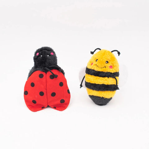 Zippy Paws Crinkle Bee and Ladybug Crinkle Squeaker Dog Toys Duo  Pack