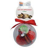 Kitty Play CHRISTMAS CAT TOY ORNAMENT 5 PACK