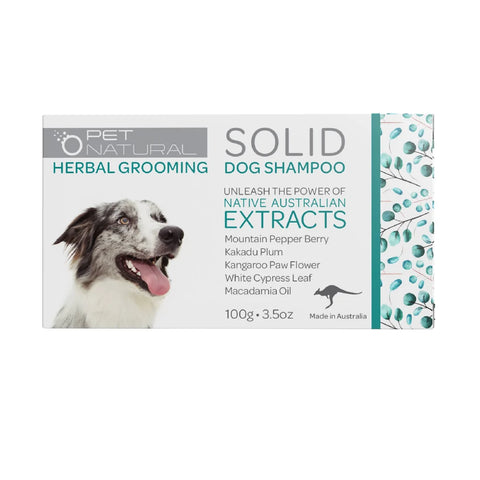 Pet Natural Solid Dog Shampoo Herbal Grooming 100g