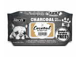 Absorb Plus Charcoal Pet Wipes Coconut 80 sheets 20x15cm – pH balanced hypoallergenic antibacterial grooming wipes for dogs and cats