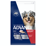 Advance Adult Dog All Breed Chicken with Rice dry dog food – Australian-made complete balanced dry food available in 3kg and 15kg