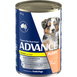 Advance Puppy Plus Growth Chicken and Rice wet food can – Australian-made complete balanced wet puppy food for all breeds in 410g 700g and 12x410g multipack