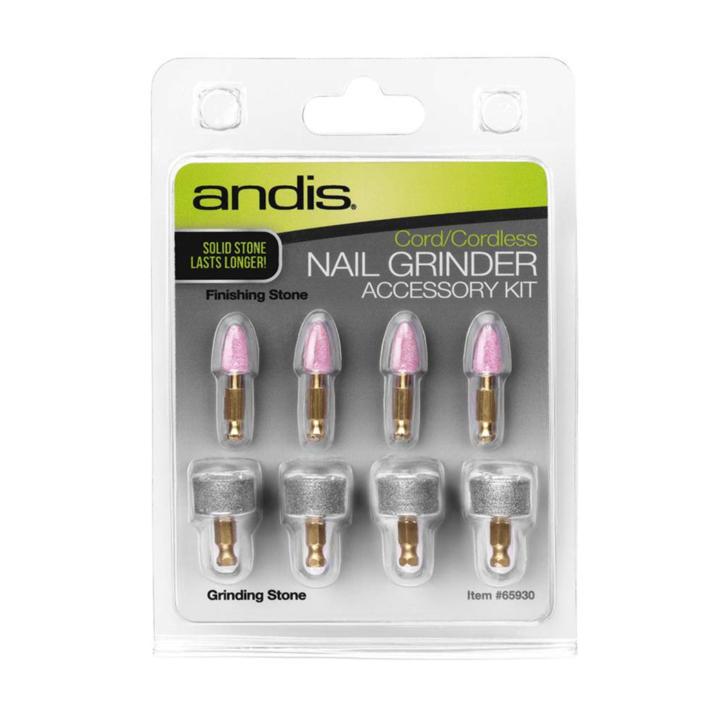 Andis Nail Grinder Accessory Kit with 4 grinding stones and 4 finishing stones
