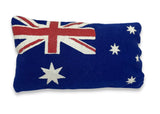 Australian flag soft plush flag dog toy – pillow-shaped cotton chew and cuddle toy for small dogs and teething puppies