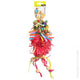 Bird Toy Raffia Pom Pom With Wooden Beads And Sisal Ropes