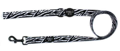 Pablo & Co Dog Leash Black & White Zebra