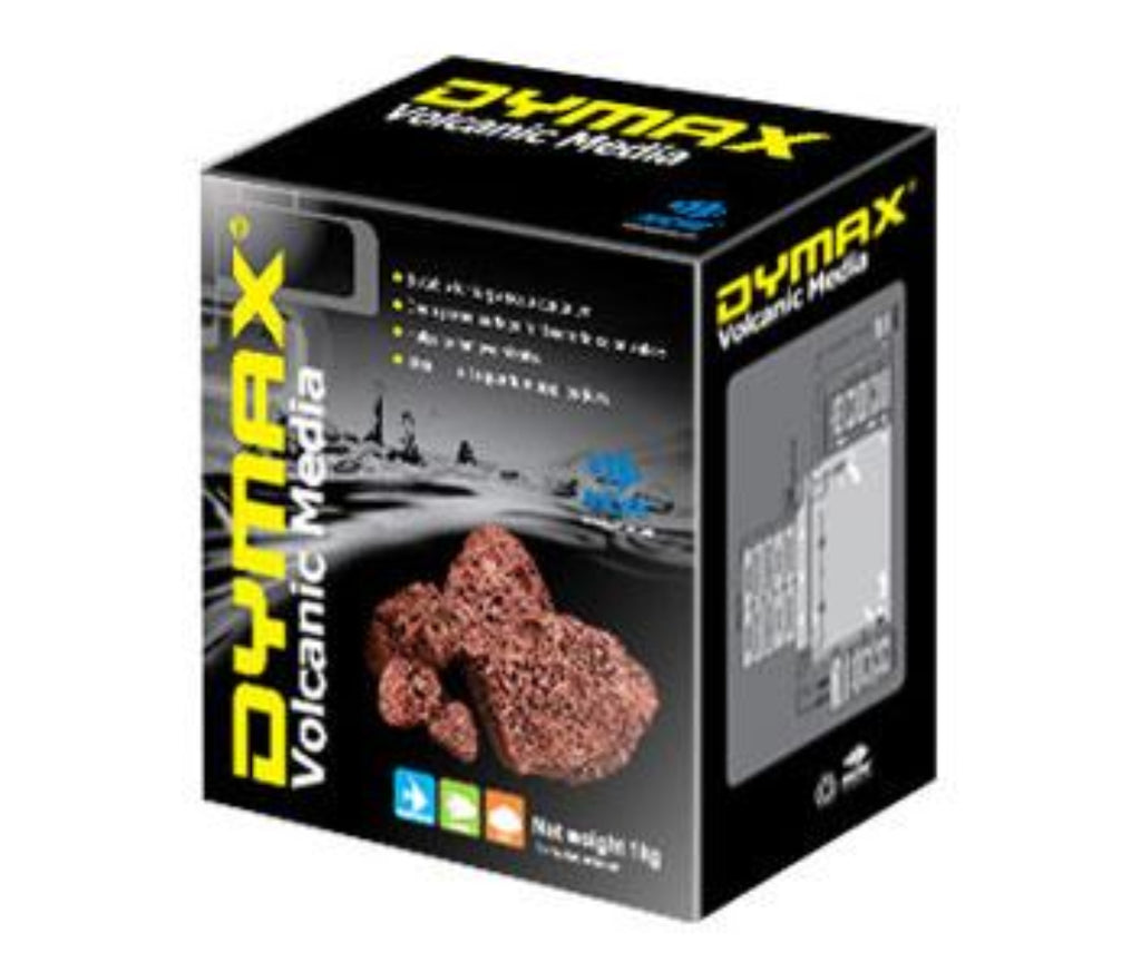 Dymax Volcanic Media 1kg box with porous red volcanic rock filter media