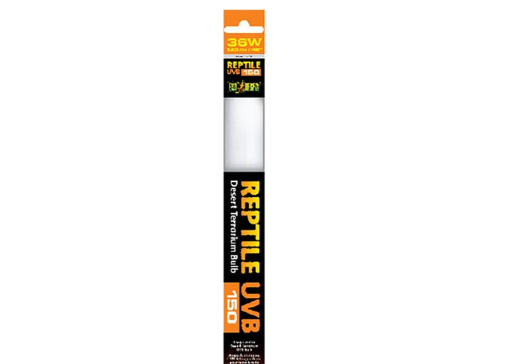 Exo Terra Reptile UVB150 fluorescent tube 36W 120cm – T8 high output desert UVB terrarium lamp for bearded dragons and desert reptiles