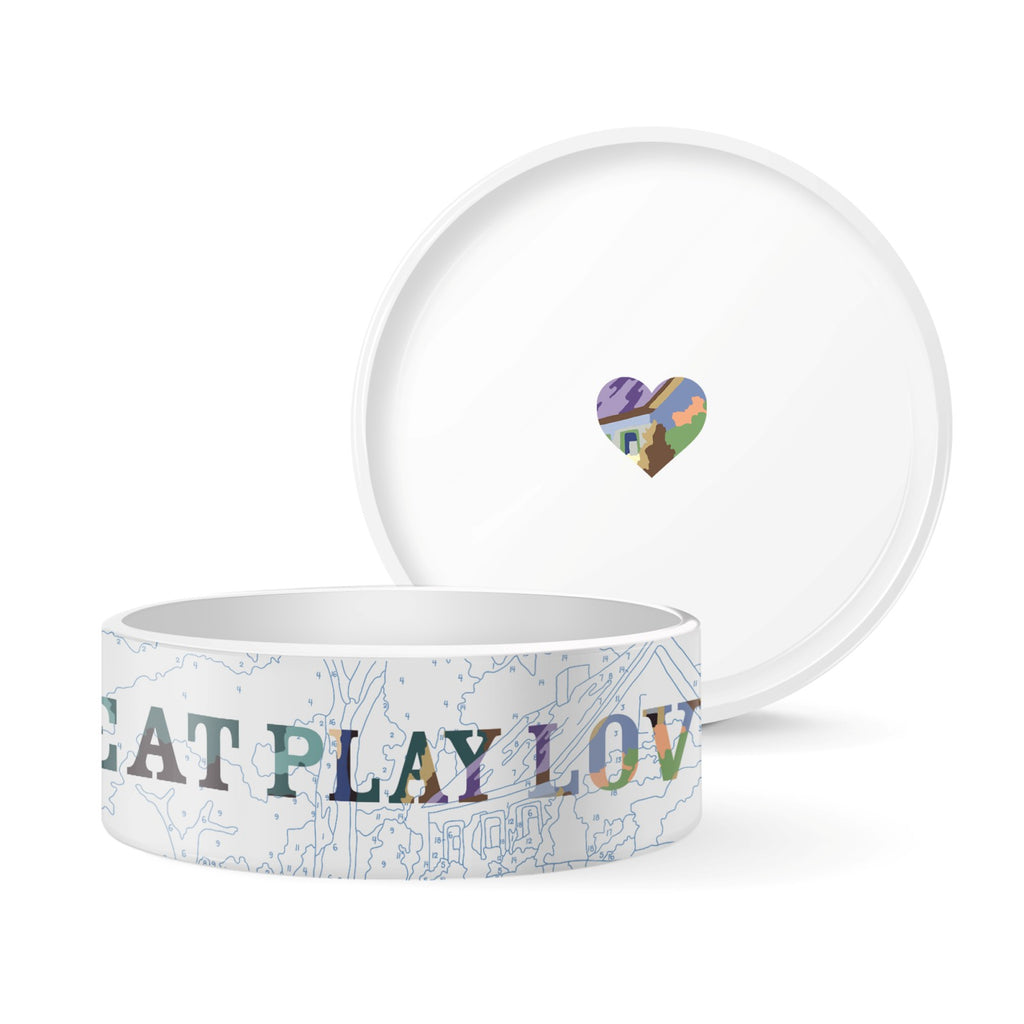 Fringe Studio Eat Play Love Ceramic Decal Bowl - One Size