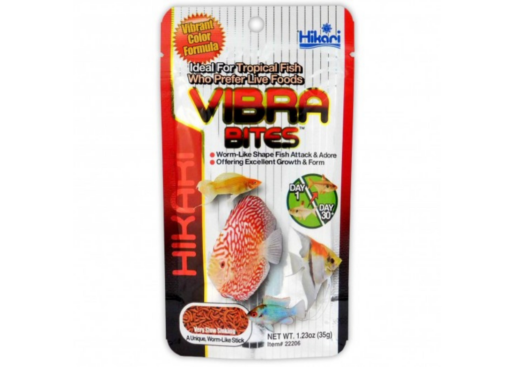 Hikari Vibra Bites bloodworm-shaped tropical fish food 35g and 73g