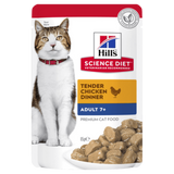 Hill's Science Diet Adult 7+ Tender Chicken Dinner wet cat food 85g pouch