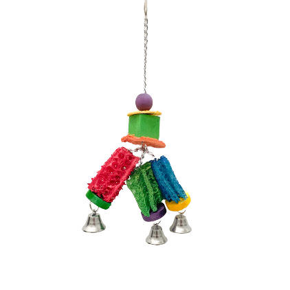 MyBestFriends Bird Toy with colourful Loofah