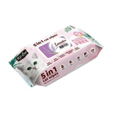 Kit Cat Anti Bacterial Wipes for Cats - Lavender 80 Sheets