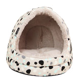 La Doggie Vita - Leo Spot Taupe Hooded Cat House