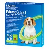 NexGard Spectra chewables for dogs 7.6 to 15kg green pack flea tick and worm treatment