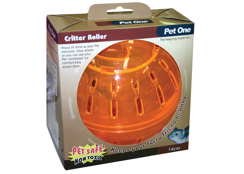 Pet One Critter Roller Large 27cm clear plastic exercise toy for mice and rats