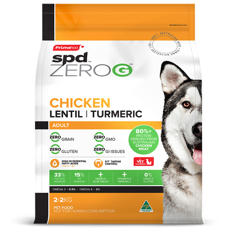 Prime ZeroG Chicken Lentil Turmeric Adult Dog 2.2kg