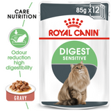 Royal Canin Feline Digestive Sensitive Care Gravy Pouch 85g – premium wet cat food for adult cats with sensitive digestion available in single and 12-pack