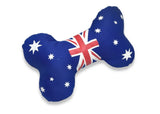 Soft Plush Bone Shape Toy- Interactive Dog Toy - Austrlian Flag