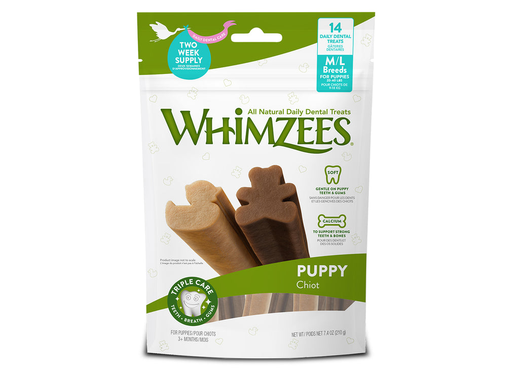 Whimzees Puppy Dental Treat - Medium and Large Breed