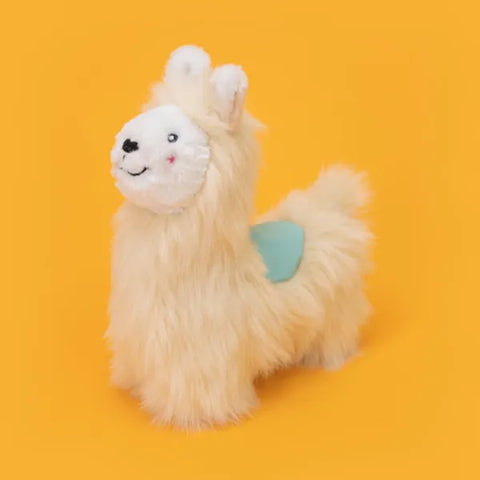 Zippy Paws Wooliez Plush Squeaker Dog Toy - Larry the Llama