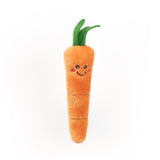ZippyClaws Kickerz Carrot catnip kicker cat toy – elongated plush orange carrot with floppy green leaves catnip toy for cats to grab hold and bunny-kick
