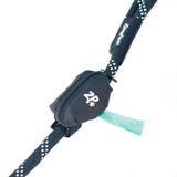 ZippyPaws Adventure Leash Waste Bag Dispenser in black – slim leash-mounted poop bag pouch with hook-and-loop attachment and side bag opening