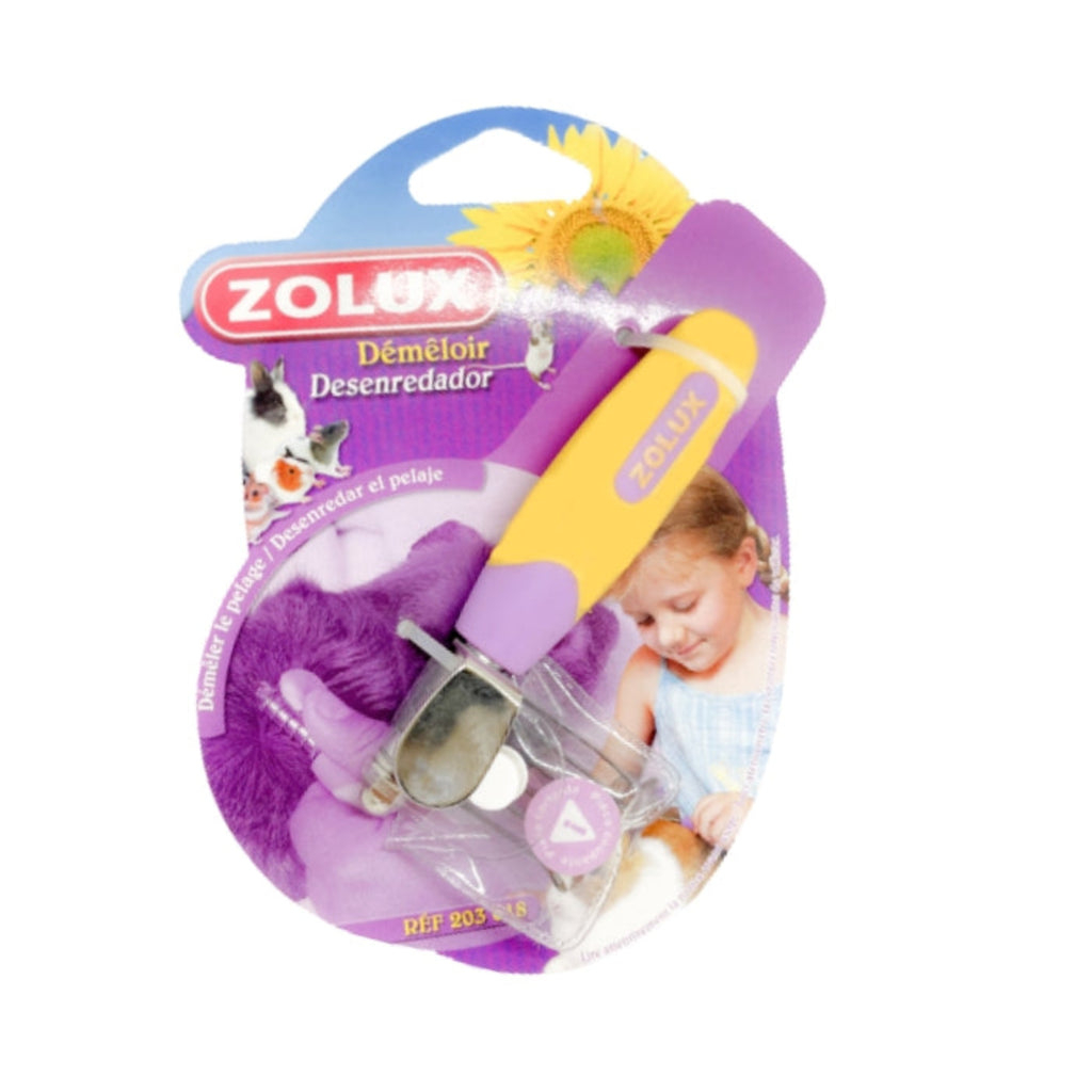 Zolux Deshedding Comb for Small Animals – dematting and detangling grooming comb for rabbits guinea pigs and small pets with longer coats