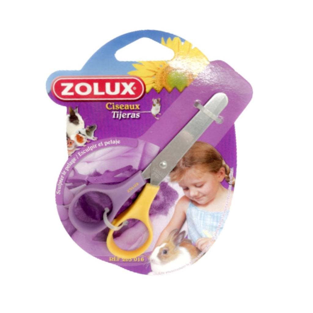 Zolux Scissors for Small Animals – round tip grooming scissors for safe trimming around delicate areas on rabbits guinea pigs and small pets