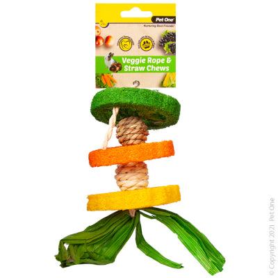 Veggie Rope And Straw Chew Hanging Hula