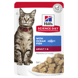Upmarket Pets | Hills Science Diet Cat Adult Ocean Fish Cat Food Pouches 85g