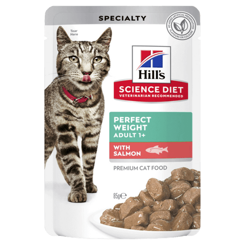 Upmarket Pets | Hills Science Diet Cat Adult Perfect Weight Salmon Pouch 85g