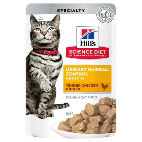 Upmarket Pets | Hills Science Diet Cat Adult Urinary Hairball Control Chicken Pouch 85g