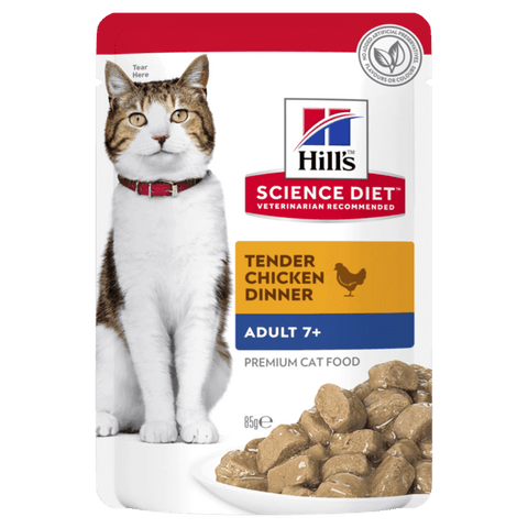 Upmarket Pets | Hills Science Diet Cat Adult 7+ Chicken Pouch 85g
