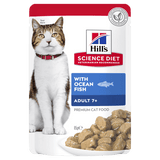 Upmarket Pets | Hills Science Diet Cat Adult 7+ Ocean Fish Pouch 85g