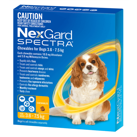 NexGard Spectra 3.6 - 7.5kg Yellow