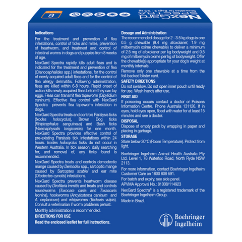 NexGard Spectra 2 3.5kg Orange Upmarket Pets Melbourne