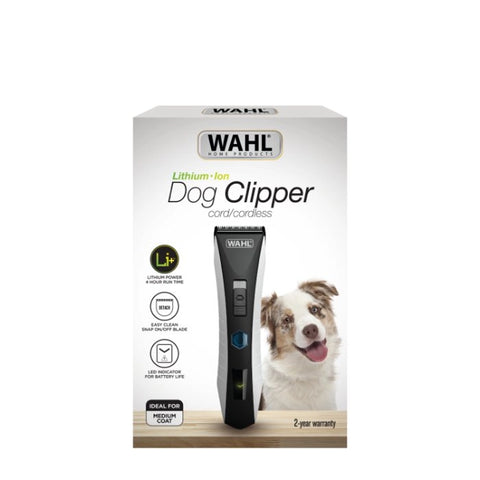 Wahl LITHIUM DOG CORDLESS CLIPPER w/ADJUSTABLE 4-in-1 BLADE